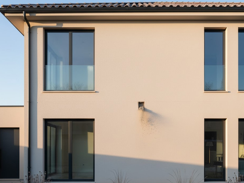 fachada de vivienda moderna aislada por insuflado en Valladolid