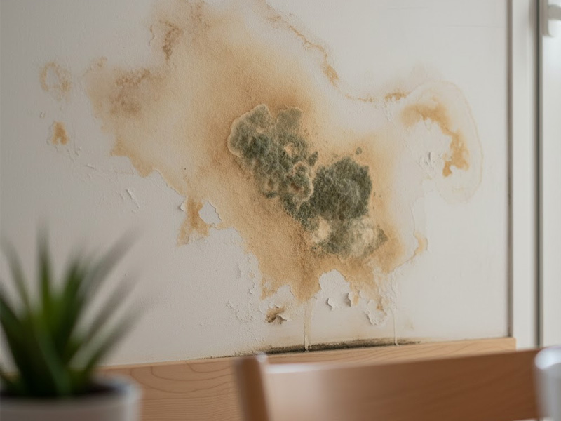 técnico analizando humedad en pared con cámara térmica en vivienda de Zamora