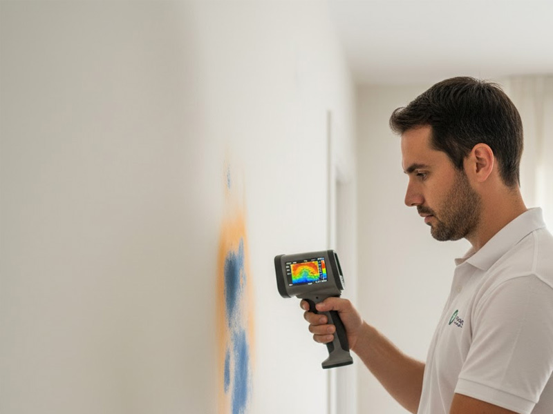 pared interior con moho y manchas de humedad en vivienda de Valladolid