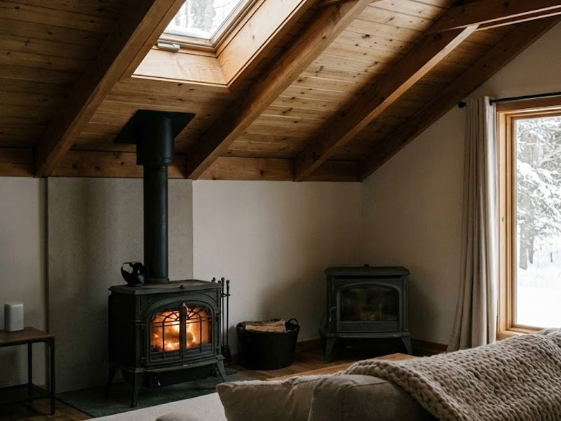 techo interior de vivienda con aislamiento térmico mejorando el confort en invierno