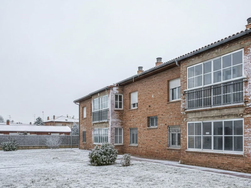 vivienda residencial en invierno en Valladolid antes de mejorar el aislamiento térmico