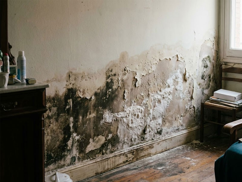 humedad por capilaridad en pared de vivienda en Valladolid