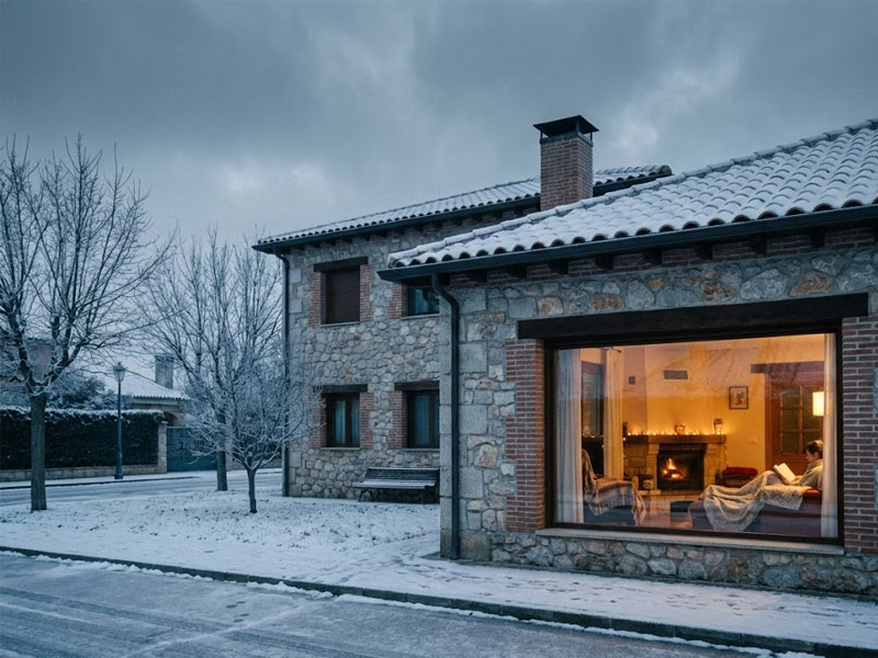 vivienda protegida del frío gracias al aislamiento térmico en invierno