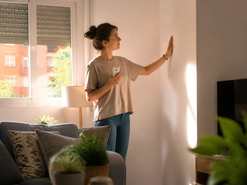pared interior expuesta al calor en una vivienda durante el verano